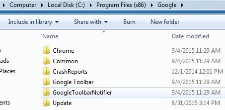 toolbar notifier folder
