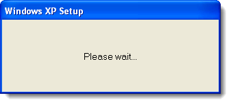 Proszę czekać okno dialogowe w Windows XP