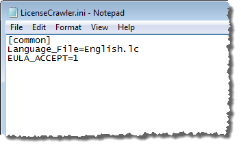Configuration file open in Notepad