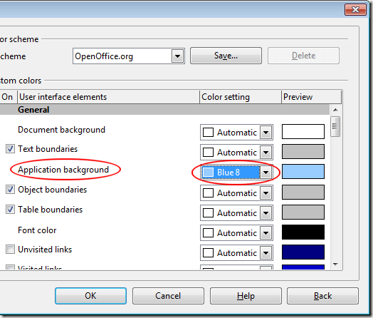 Change the Application Background in OpenOffice Writer