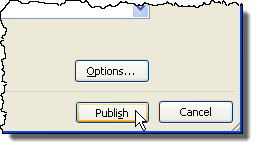 Clicking the Publish button