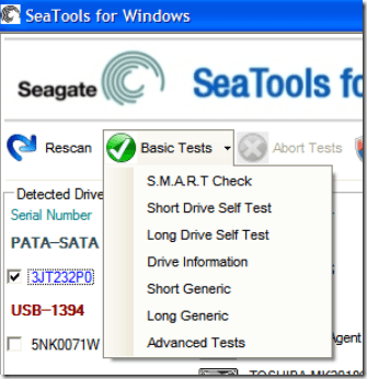 seagate diagnostic tools