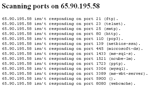 check for open ports