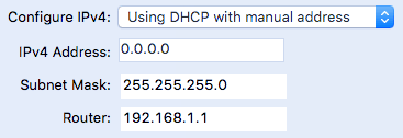 dhcp with manual address