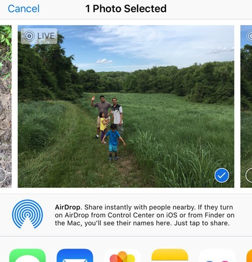 airdrop share iphone