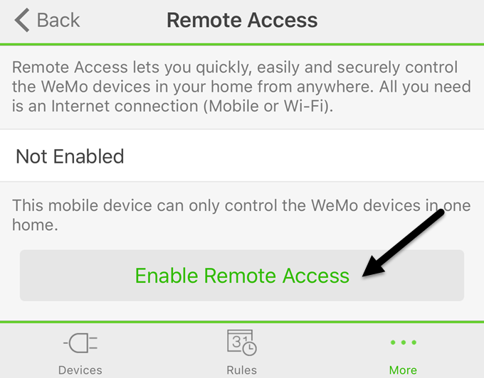 enable remote access