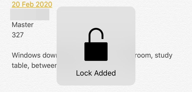 lock added to note
