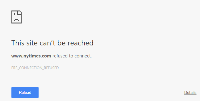 site cannot be reached