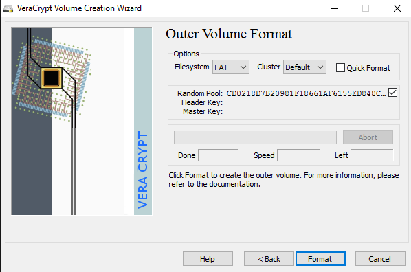format outer volume