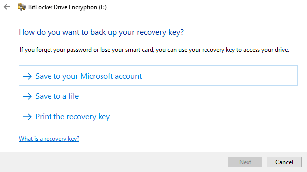 recovery key save