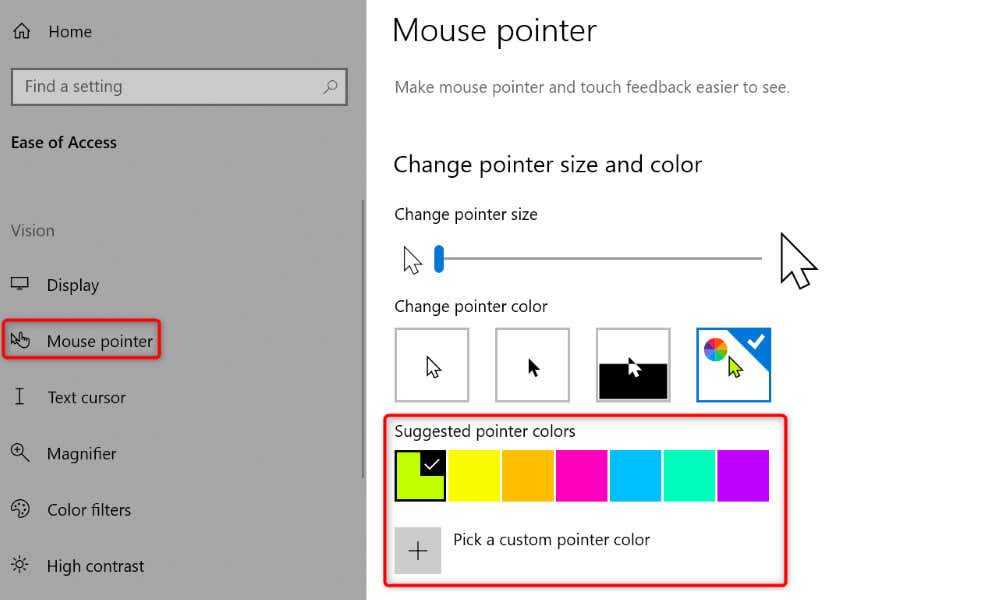 Zmień kolor kursora na obrazie systemu Windows 2