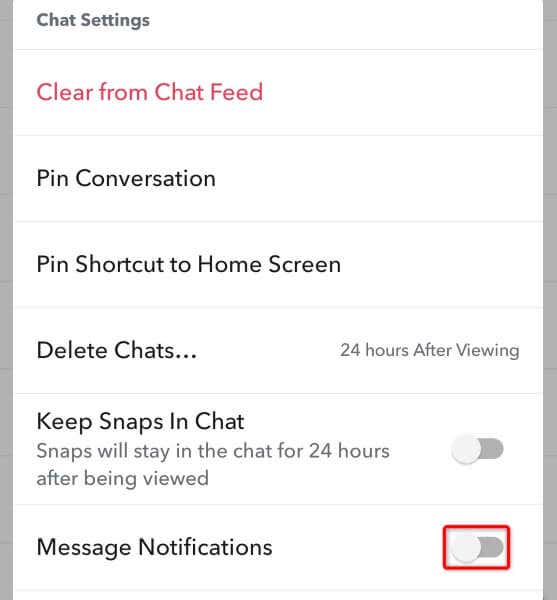 Jak wyłączyć powiadomienia o wiadomościach dla określonej osoby na obrazie Snapchat