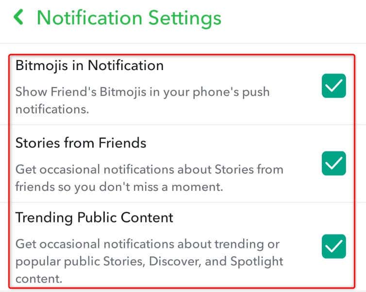 Jak dezaktywować powiadomienia selektywne na obrazie aplikacji Snapchat