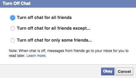 facebook turn chat off