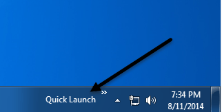 win 7 quick launch