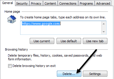 delete browsing history