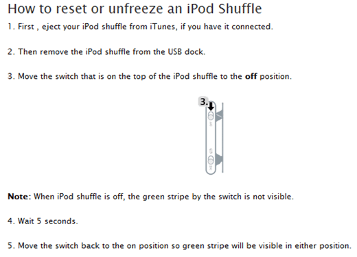 iPod Shuffle Reset
