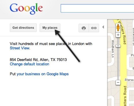 moje miejsca mapy google