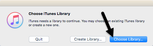 choose itunes library