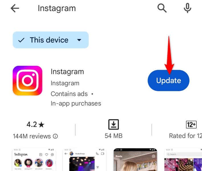 Zainstaluj oczekujące aktualizacje Instagram na obrazie swojego iPhone'a lub telefonu z Androidem